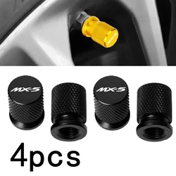 For Mazda MX5 MX-5 ND RF MIATA Car Decor Airdust Waterproof 4Pcs Car Wheel Tire Valve Caps Tyre Stem Covers