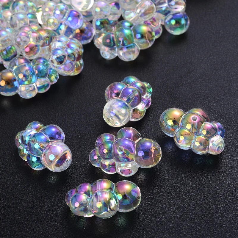 22x32mm Transparent AB Colorful Acrylic Beads 10Pcs Loose Cloud Beads For Fashion Jewelry Making DIY Handmade Bracelet Necklace