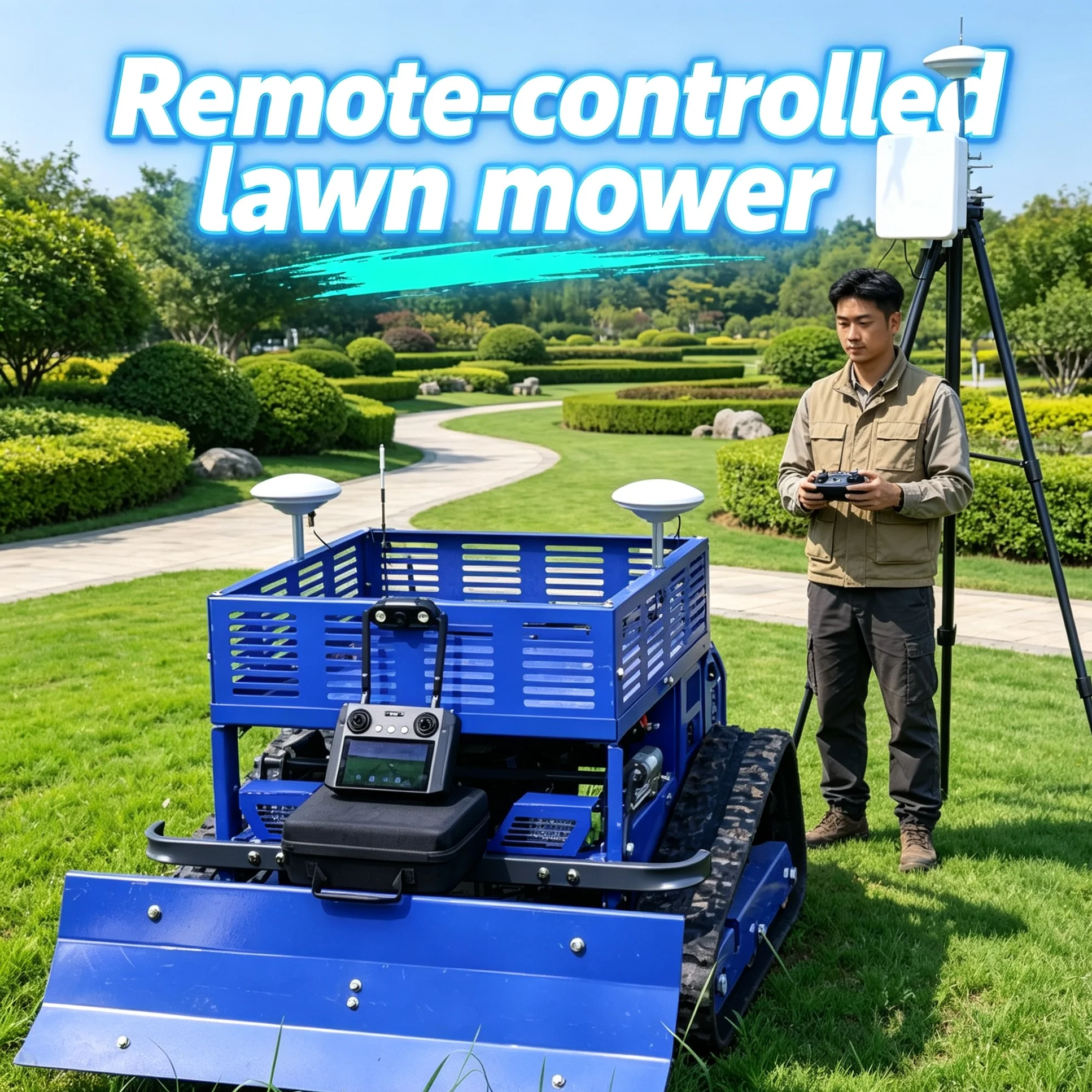 Customized Long-distance Controllable Lawn Mower supports height adjustment, CE certification guarantees safe global export