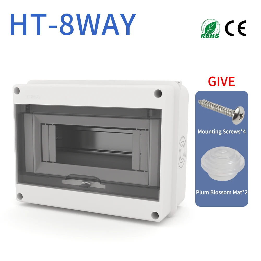 GTRIC HT 2/3/5/8-Wege-Serie Anschlussdose aus PC-Kunststoff für den Außenbereich, IP65 Wasserdicht und Staubdicht, DIN-Schienen-Verteilerschalterkasten