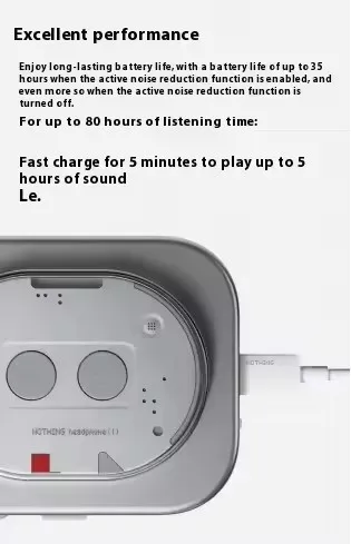 لا شيء سماعة رأس (1) سماعة رأس بلوتوث 40 ملم محرك ديناميكي سماعة رأس لاسلكية 1 شحن سريع ANC سماعة دعم AAC SBC LADC