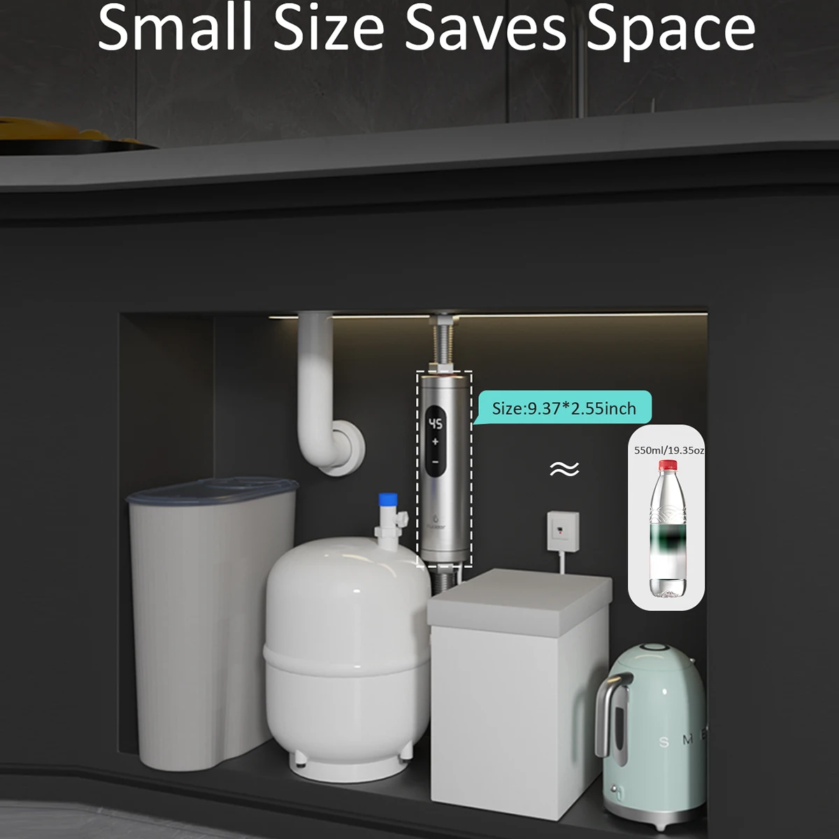 Fudeer 給湯器電気インスタント給湯器シンク用ステンレス鋼給湯器シンク下 5500 ワットキッチン用