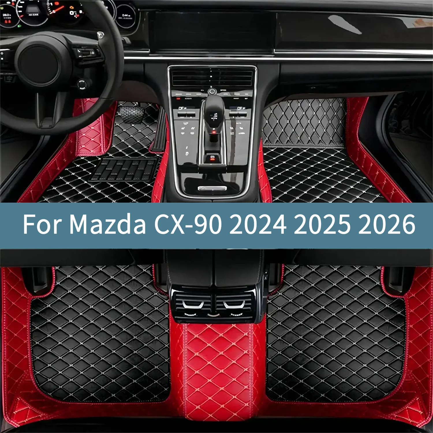 

All Weather Full Set Car Floor Mats For Mazda CX-90 2023 2024 2025 2026 Leather Floor Mats For Cars