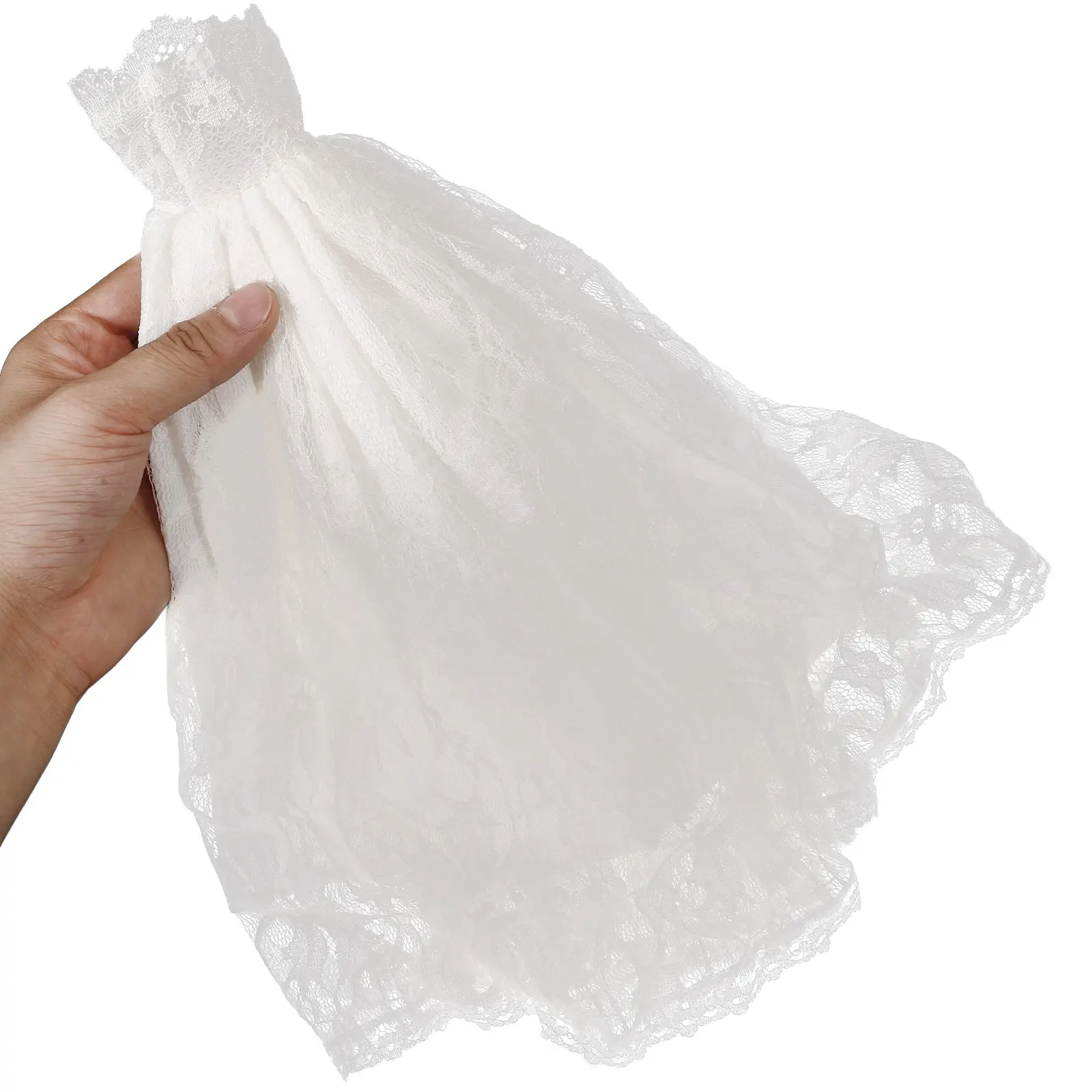 

1Set Wedding Dress and Veil for Miniature Soft Washable Reusable Decorative Costume Cute Dress Up Outfit Compact Delicate