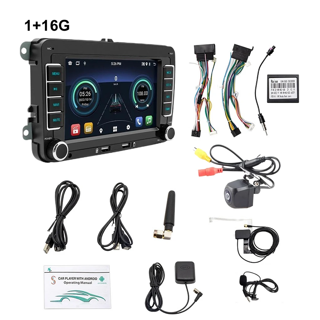 Black Cutting-Edge Car Radio With Steering Wheel Learning Built-in G-PS Receiver DAB Built-in WI-FI 2+32G