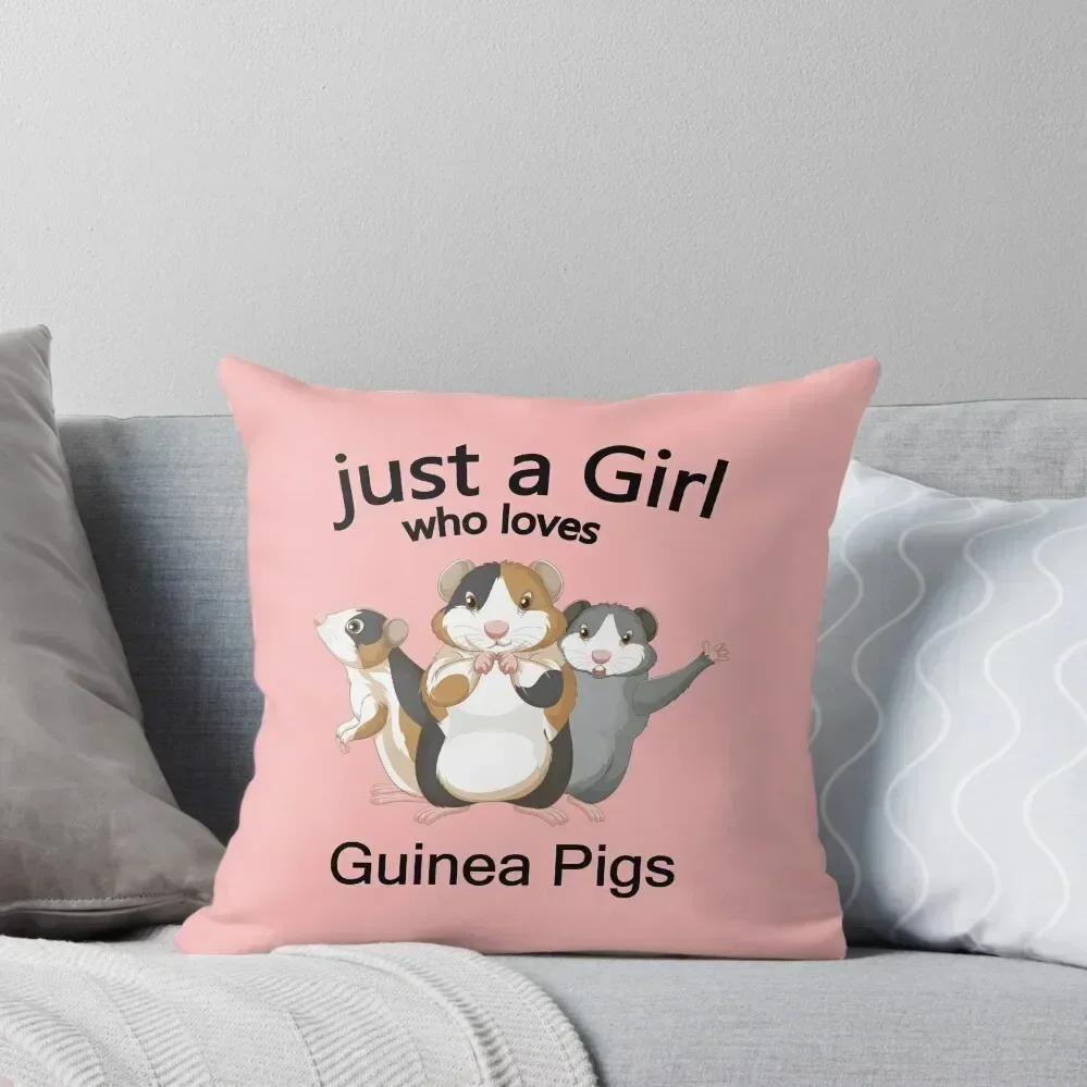 

Guinea Pigs Kids Just A Girl Who Loves Guinea Pigs Throw Pillow Room decorating items Cushion Cover Set pillow