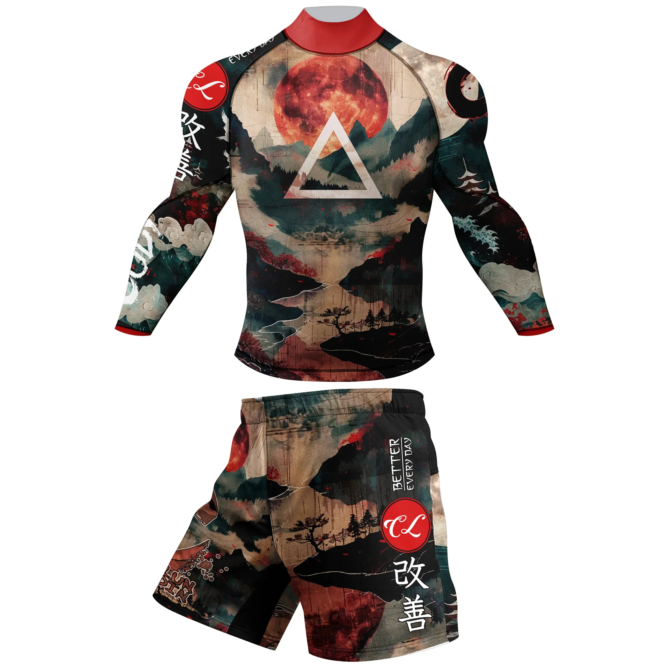 Conjunto de boxe masculino roupas esportivas mma muay thai jiu jitsu rashguard esporte terno correndo treinamento treino fitness treino ginásio roupas