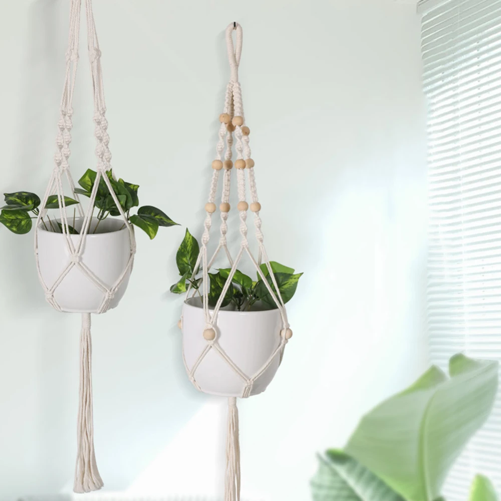 Garden Plant Hanging Basket Cotton Rope Hanger Plant Flower Basket Pot  Planter Hanger Handmade Macrame Pot Pocket Home Decor 1pc - AliExpress 15