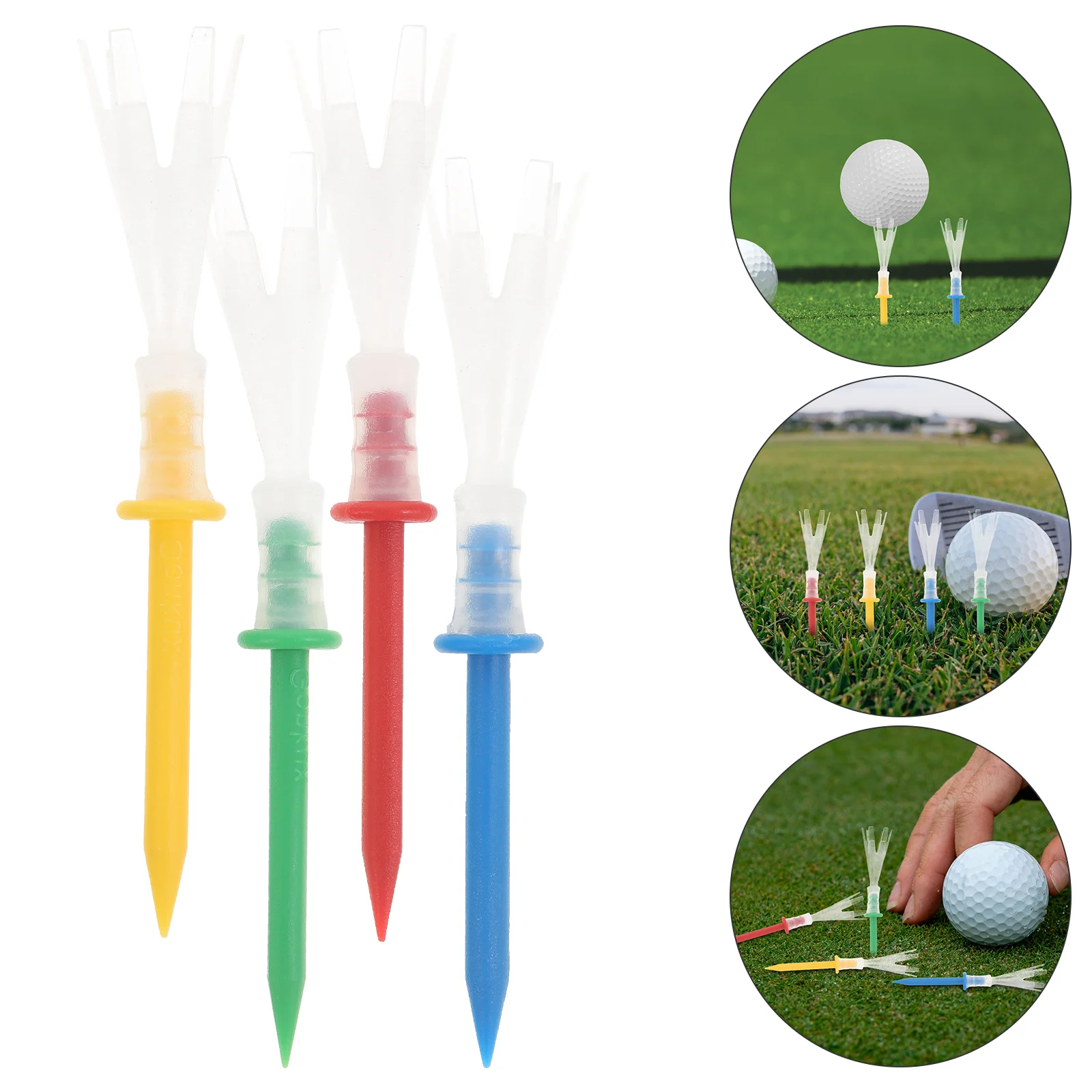 16PCS Outside Professional Tees Plastic Tees for Replacement Random More Yards Tees 4 More Yards Plastic Tees