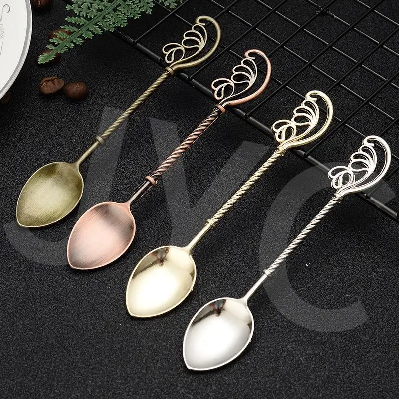 New Vintage Alloy Coffee Spoon Elegant Tableware Mirror Polished High Quality Stirring Spoons