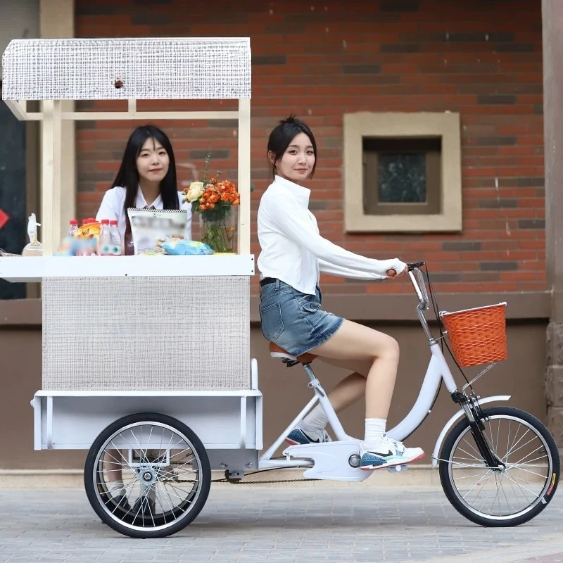 Tricycle night market stall transportation bicycle pedal car high value high load-bearing increase lightweight