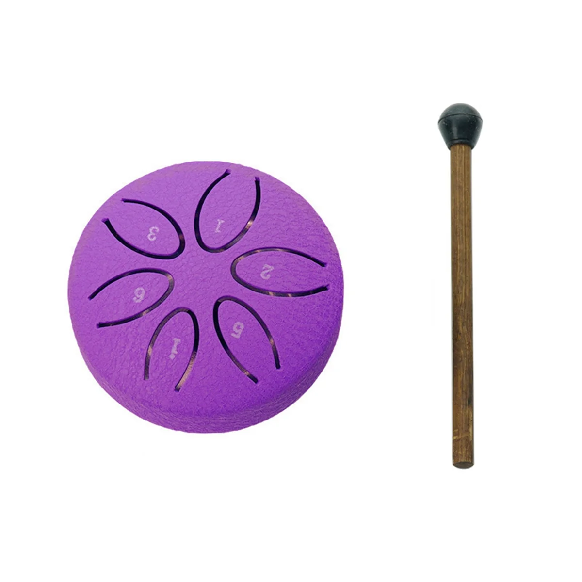 

Rain Drum for Outside, Steel Tongue Drum 6 Notes 3 Inches Chakra Tank Drum Steel Percussion Padded Mallets Purple