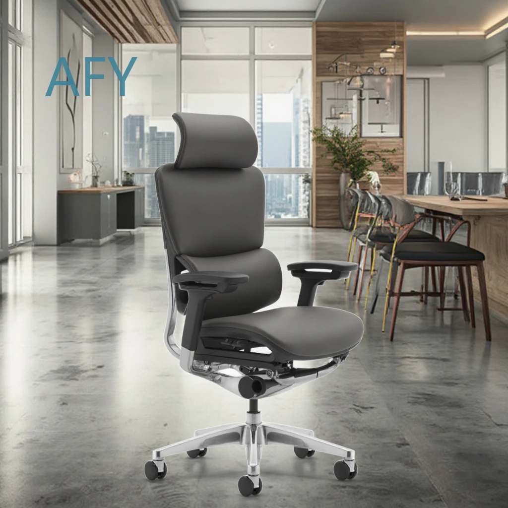 Premium Adjustable High Back Executive Office Chair for Ergonomic Support Modern Leather Task Chair for Home Office