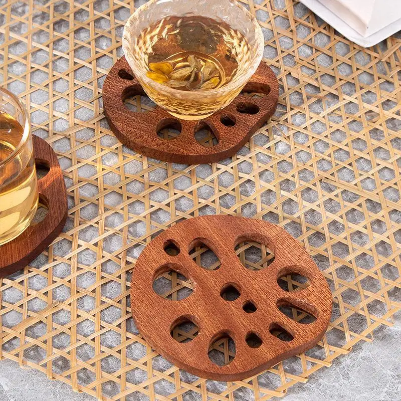 2 Stück Kreative Lotuswurzelscheiben-Untersetzer, Isolierpads für Kung-Fu-Tee, Küchen-Tischsets