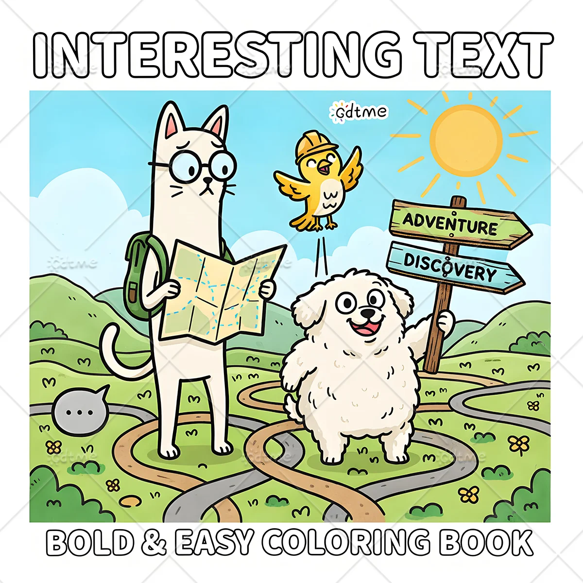 INTERESTING TEXT Coloring Book for Adult and Teen Featuring Relieve Stress Kill Time DIY Painting Drawing