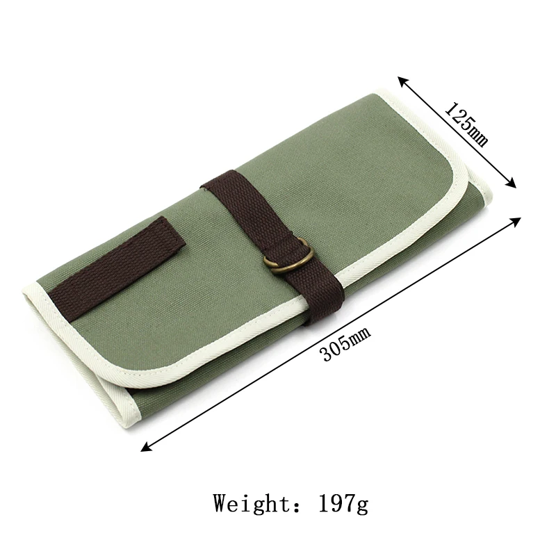 Camping Utensil Bag, Knife Roll Bag for Chefs Canvas Roll Up Culinary Bag Tableware