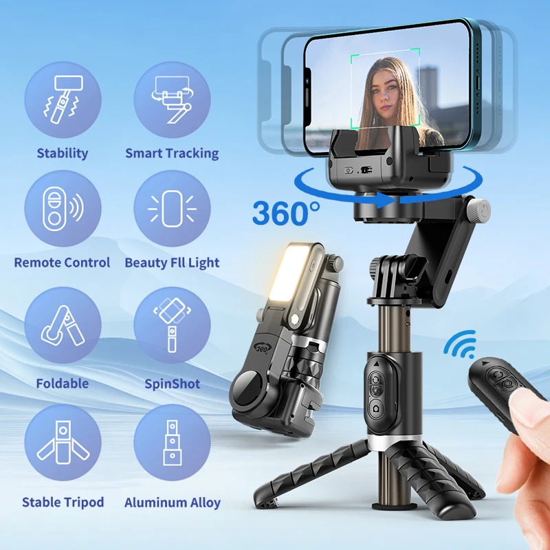 KEELEAD Q18 Gimbal Stabilizer Desktop Following The Shooting For iPhone and Android  Mobile Camera Hand Portable Selfie stick