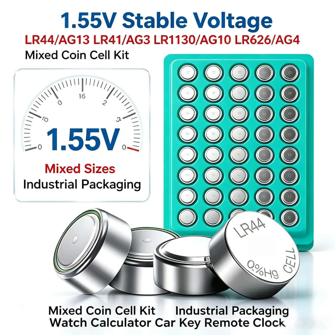 100Pcs1.55V AG13 LR44 AG10 AG4 AG3 LR1130 LR41 377 LR626 Button Battery Alkaline Battery Pila Cell Coin Watch Toys Remote Batter