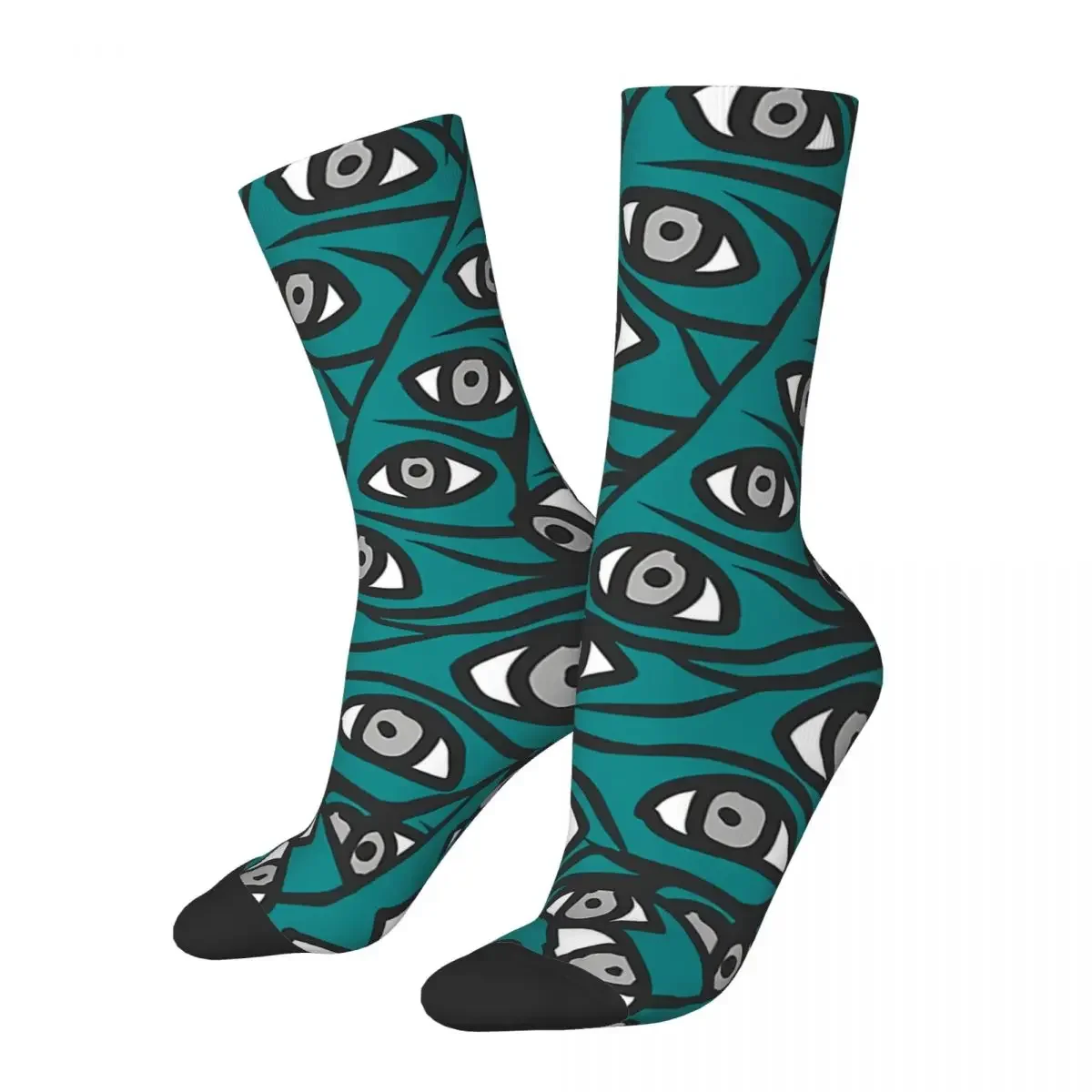 

Funny Men Women Socks Freddie Eyeballs Teal Green Vintage Harajuku Alien Hip Hop Crew Crazy Sock Breathable Basketball Socks