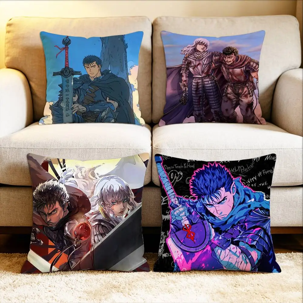 

cartoon Griffith Guts Berserk Various Sizes Square Pillow Case For Car Home Bedchamber Decor
