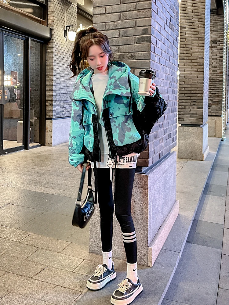 

European Station High-end Winter Down Jacket Women's Short Loose Versatile White Duck Down Hooded Casual Korean Puffer Jacket