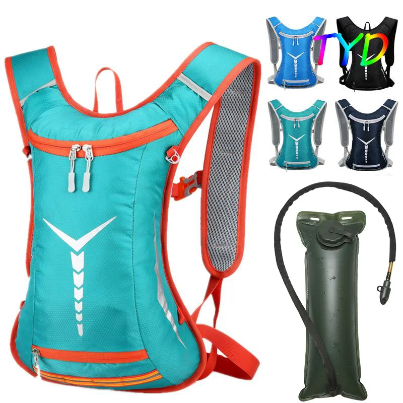 Hydration Backpack 2L Water Bag 10L Waterproof Cycling Backpack Outdoor Mountain Bike Men's Women Nylon  Hiking Camping Running