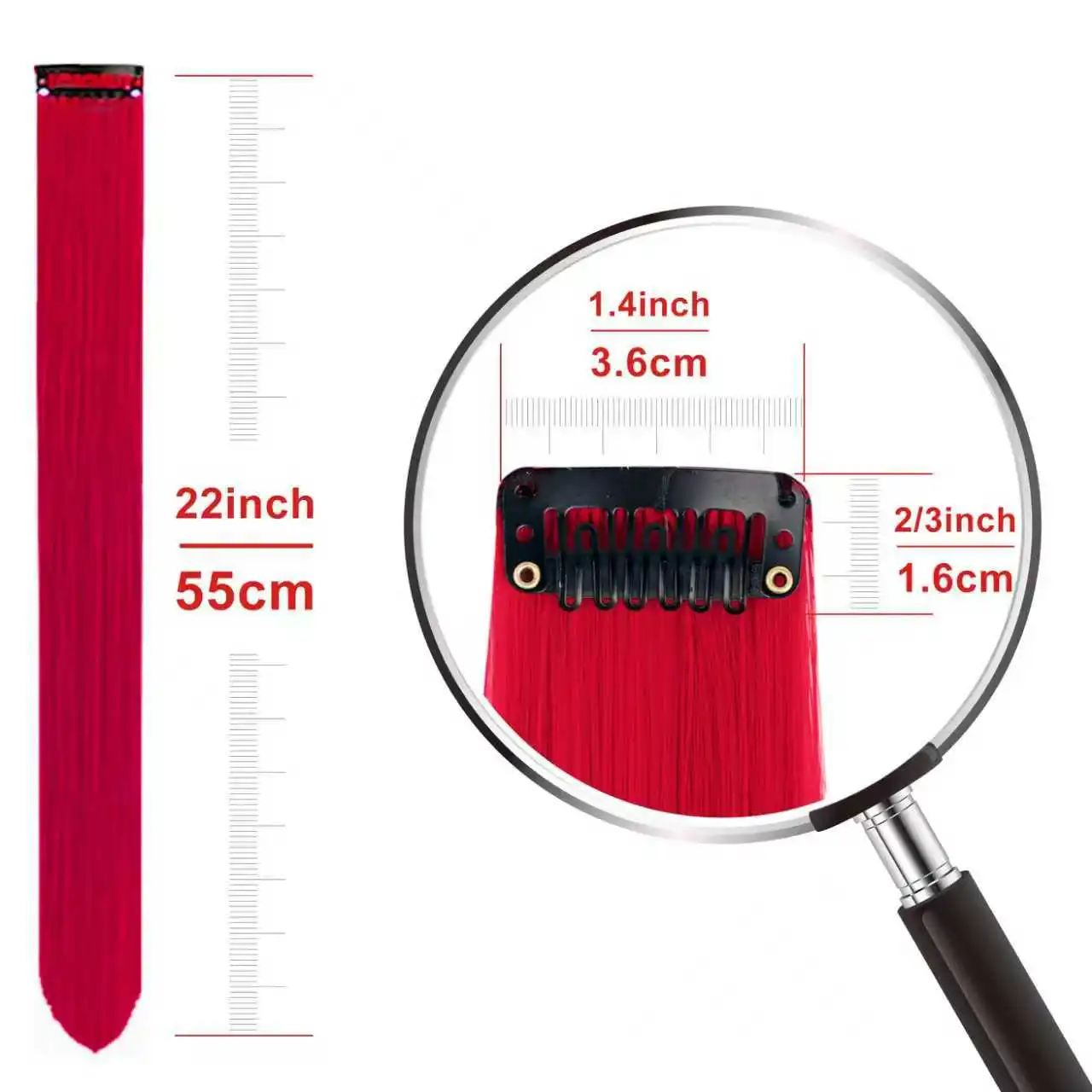 10 قطعة/الحزمة يسلط الضوء على وصلات الشعر الملونة للفتيات 22 بوصة ألوان أومبر مستقيم الشعر الاصطناعية قطع الشعر