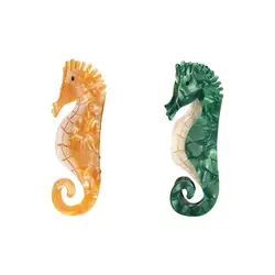 Gifts For Girls Ponytail Holder Animals Fashion Headdress Seahorse Hair Claw Women Hair Clips Crystal Acetate Shark Clip