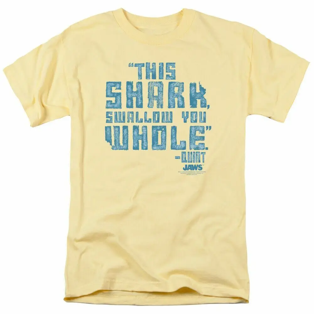 

Jaws Swallow You Whole T Shirt Licensed Shark Movie Retro Tee Classic New Banana