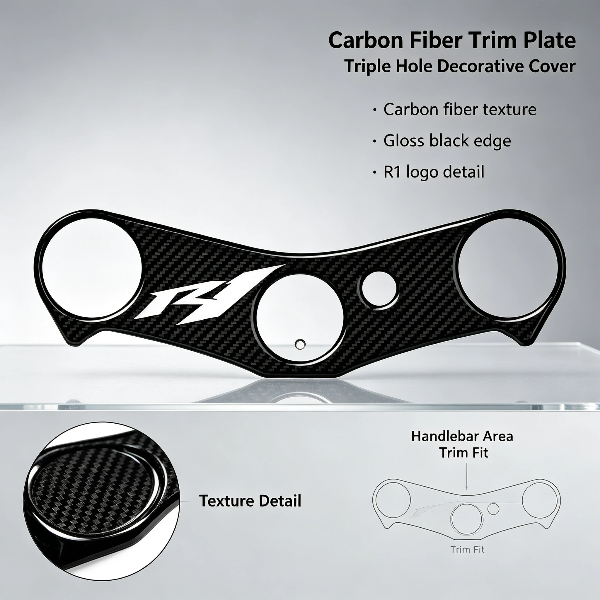 for Yamaha YZF R1 2007-2008 Carbon-Look Motorcycle Yoke Defender Sticker