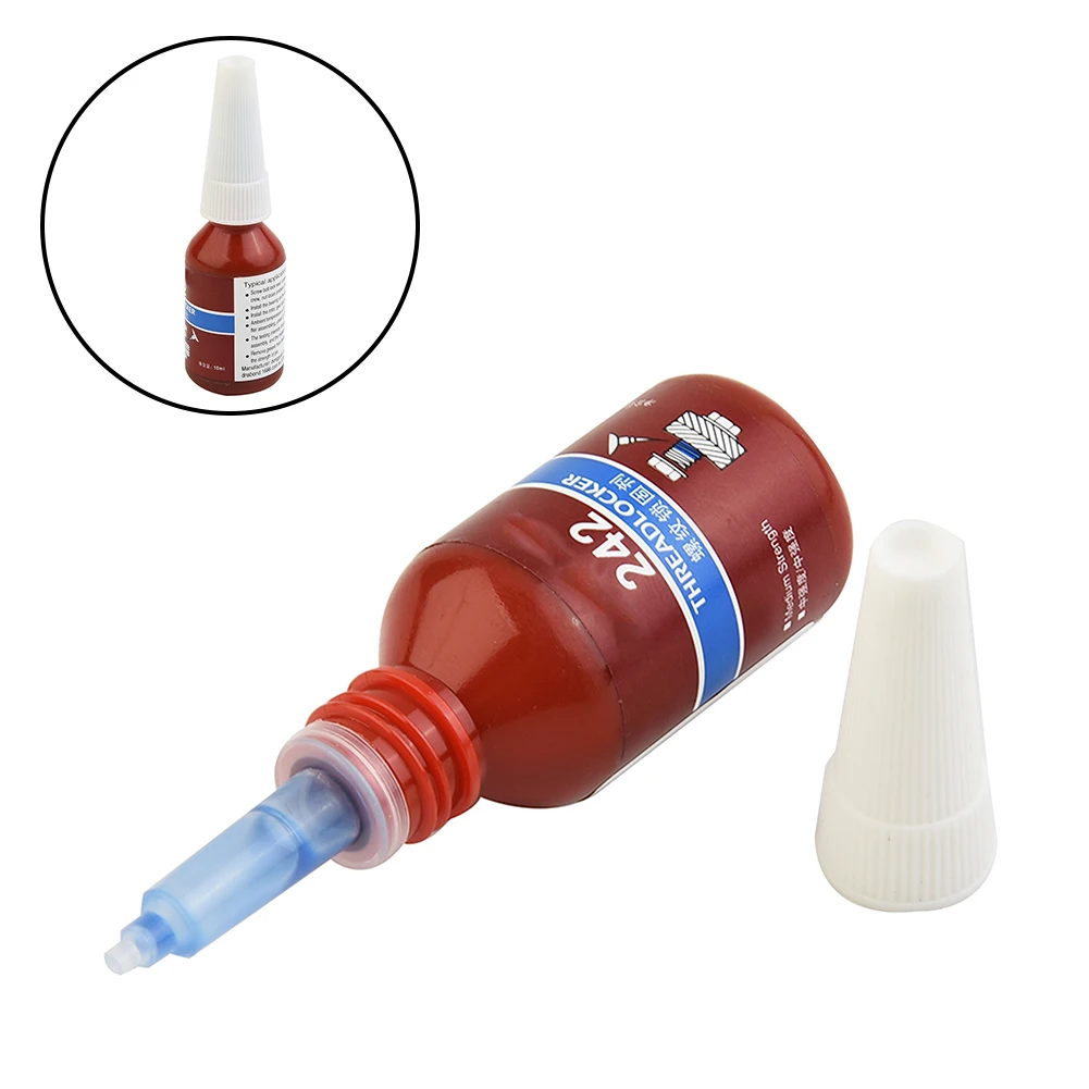 10ml threadlocker l-octite 242 parafuso azul cola agente de travamento de rosca cola anaeróbica anti-solta força média para rosca M6-M20