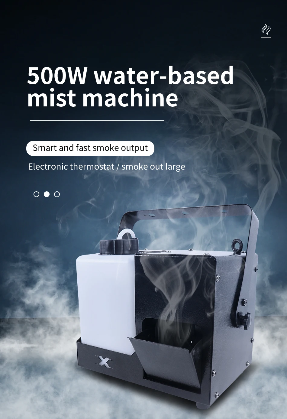 Bühnen-Rauchmaschine 500W 1,5L Großer Kraftstofftank Professionelle DJ Disco Hochzeit Weihnachtsfeier Requisiten – Detail 1