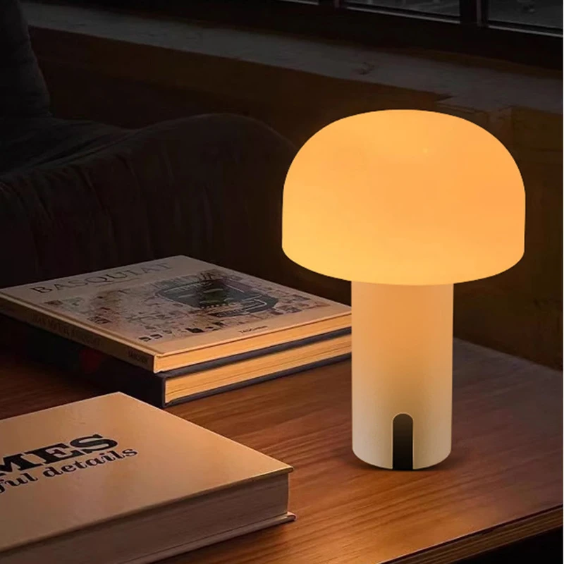 Imagem -05 - Mushroom Table Lamp com Infinito Escurecimento Toque Atmosfera Luz sem Fio Cabeceira Luz da Noite Decorativo Design Europeu