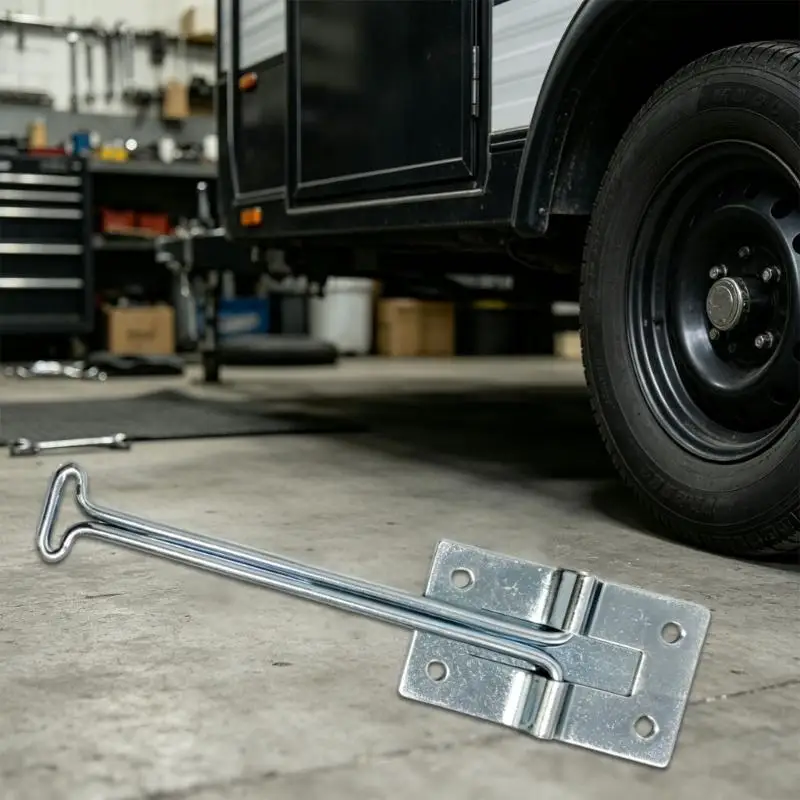 RVs Motorhome T-Style Door Holder, Metal Holdback Hook Assembly with Four Mounting Holes for Open Door New