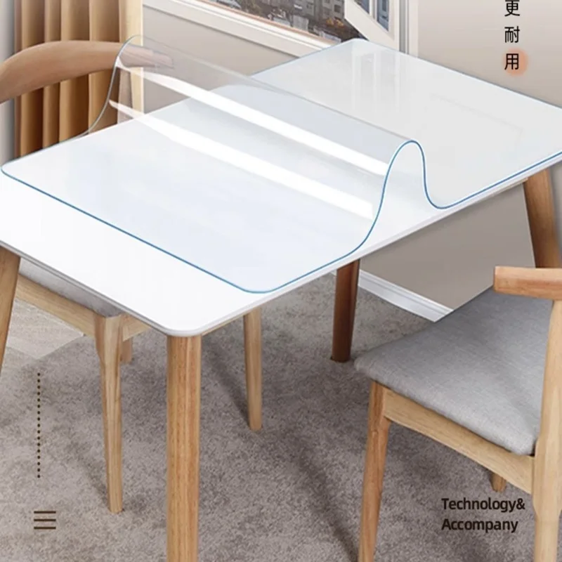Transparent PVC Table Mat Waterproof Oil-Proof Indoor & Outdoor Use Soft Glass Table Protector for Versatile Surface Protection