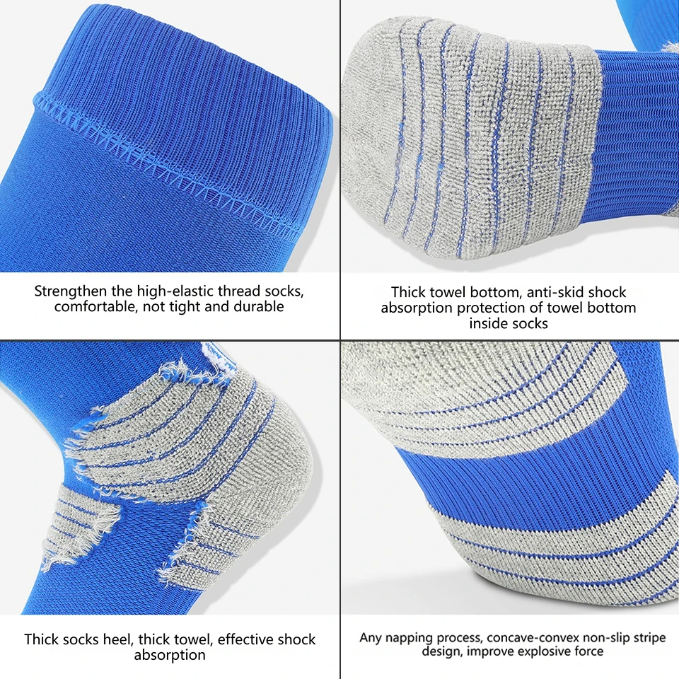Loogdeel 1 ペアサッカースポーツソックス野球ランニングサイクリング足首大人用ソックス滑り止めタオルボトムレギンスストッキングサッカー