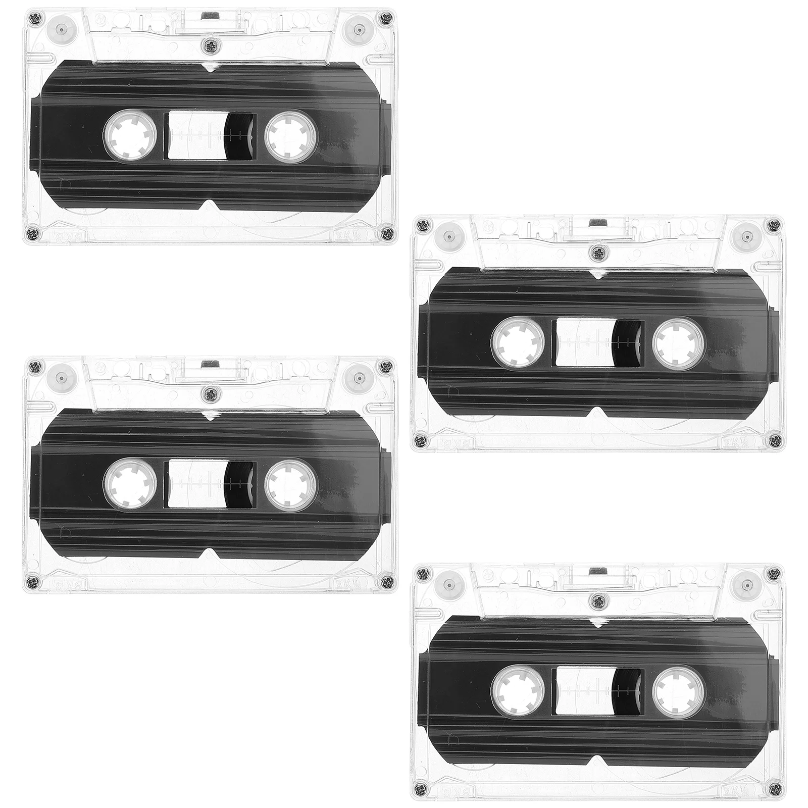 

4 Pcs Audio Tape Cassette Vintage Transparent Plastic Decorations