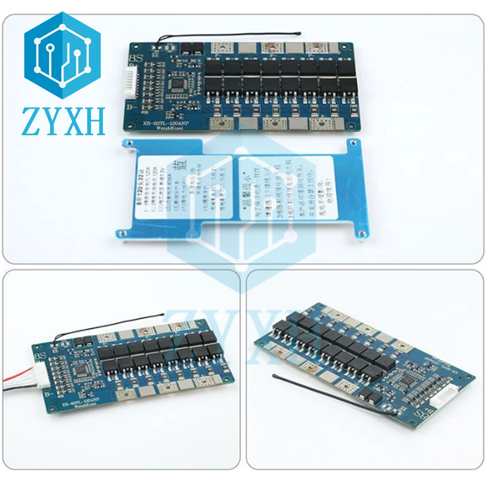 Bilans BMS 8S 24V 25.6V 100A 120A 80A LiFePo4 ładowania baterii pokładzie korektor temperatura NTC ochrony wspólny Port dla Ebike