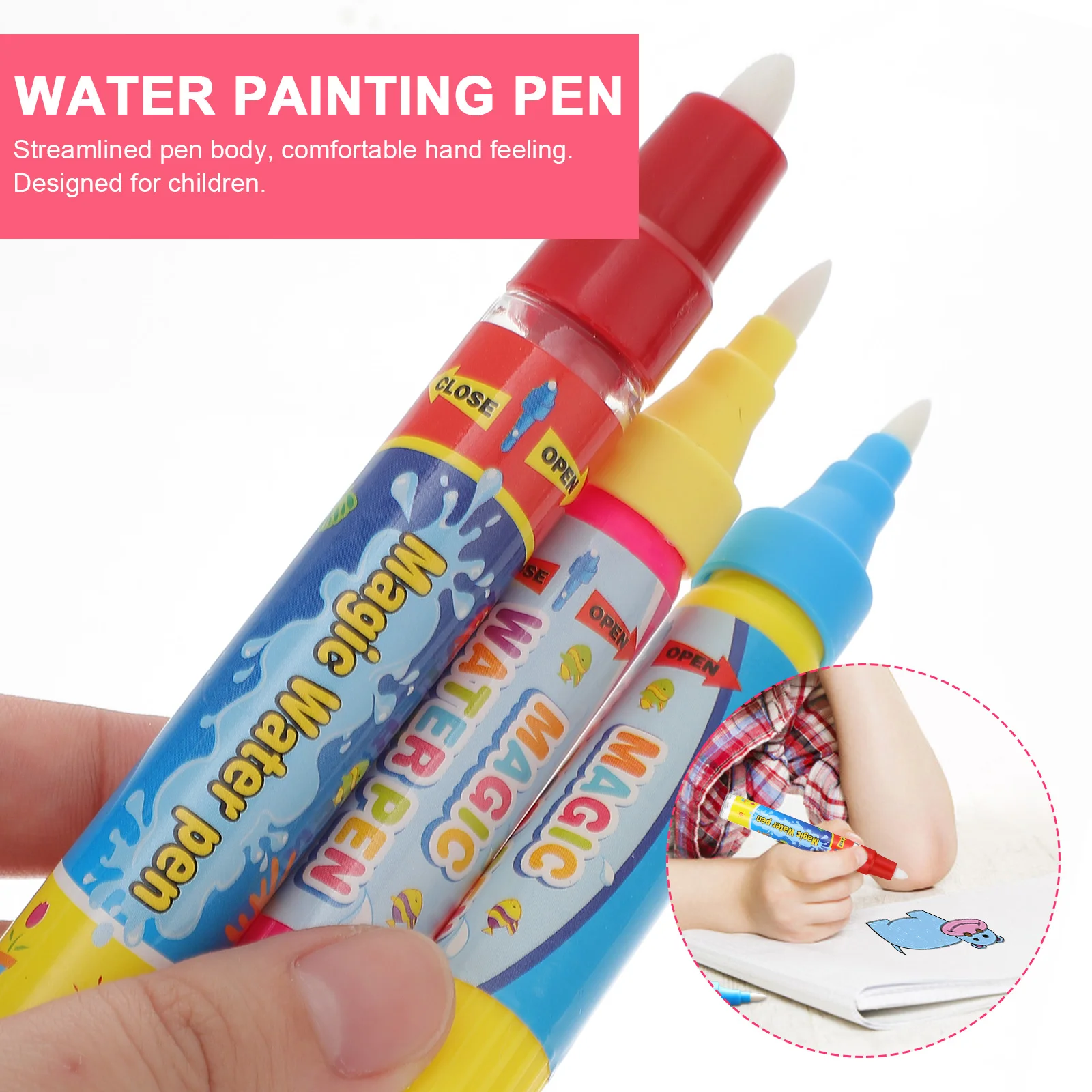 6PC Pennello ad acqua Penna per pittura Panno Pennarelli speciali Penna Protezione ambientale Scrittura a mano Penna non tossica per forniture per bambini