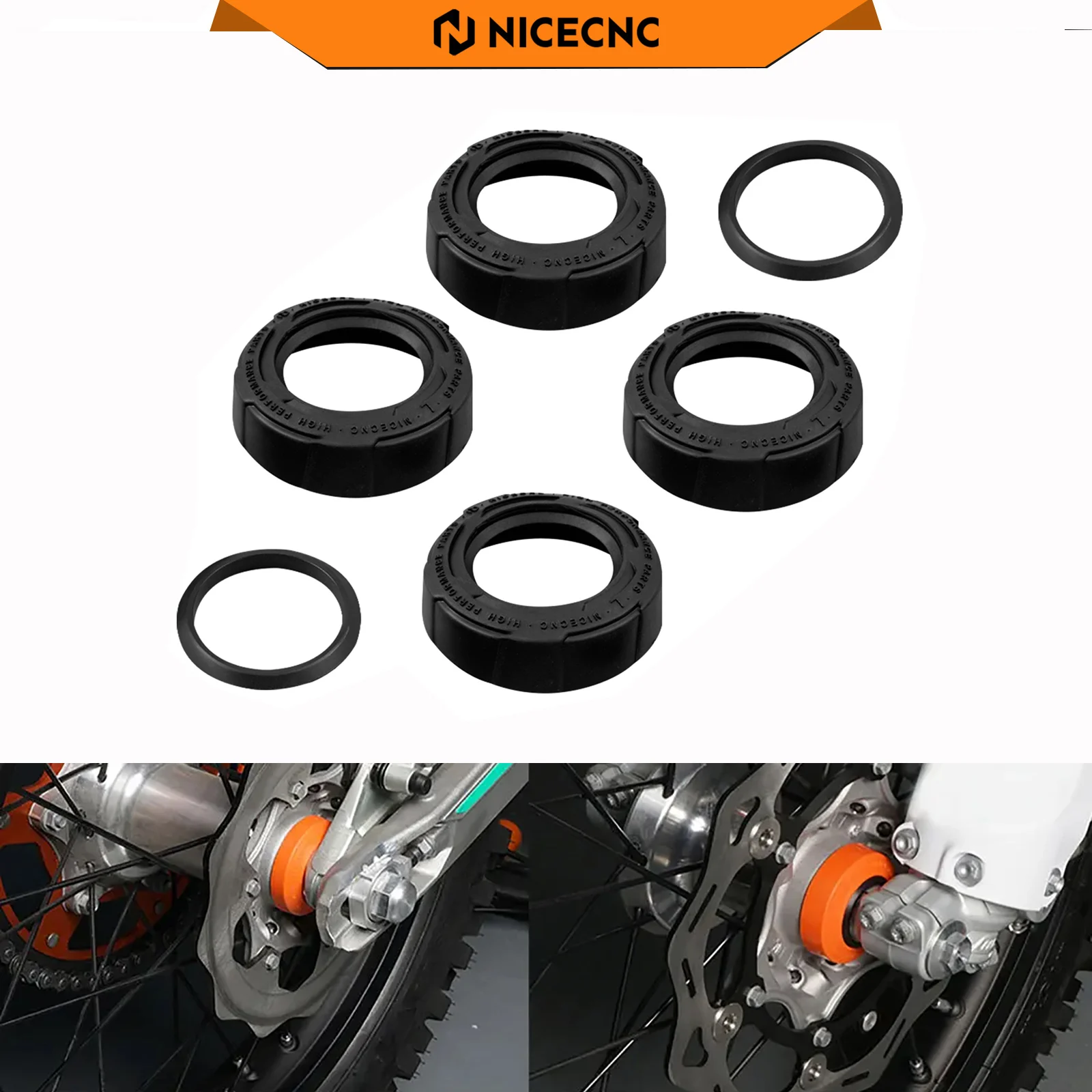 

NICECNC TPE Front Rear Wheel Bearing Protection Cap Guard For KTM EXC 300 EXCF 350 XCW 500 EXC-W 2016-2023 For Husqvarna GasGas