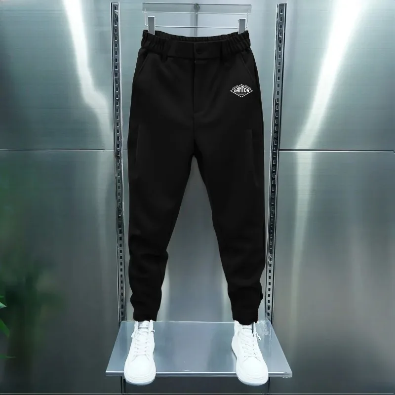 New High-quality Long Pants, Spring Casual Pants, Men\'s Luxury Brand, Fashionable Elastic Waisted Sports Leggings, Work Pants