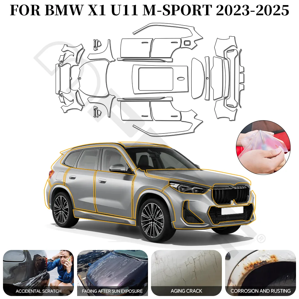 

Предварительно нарезанная защитная пленка TPU PPF 8.5mil HD прозрачная, устойчивая к царапинам, для BMW X1 U11 M Sport 2023, защита лакокрасочного покрытия автомобиля, внешний аксессуар