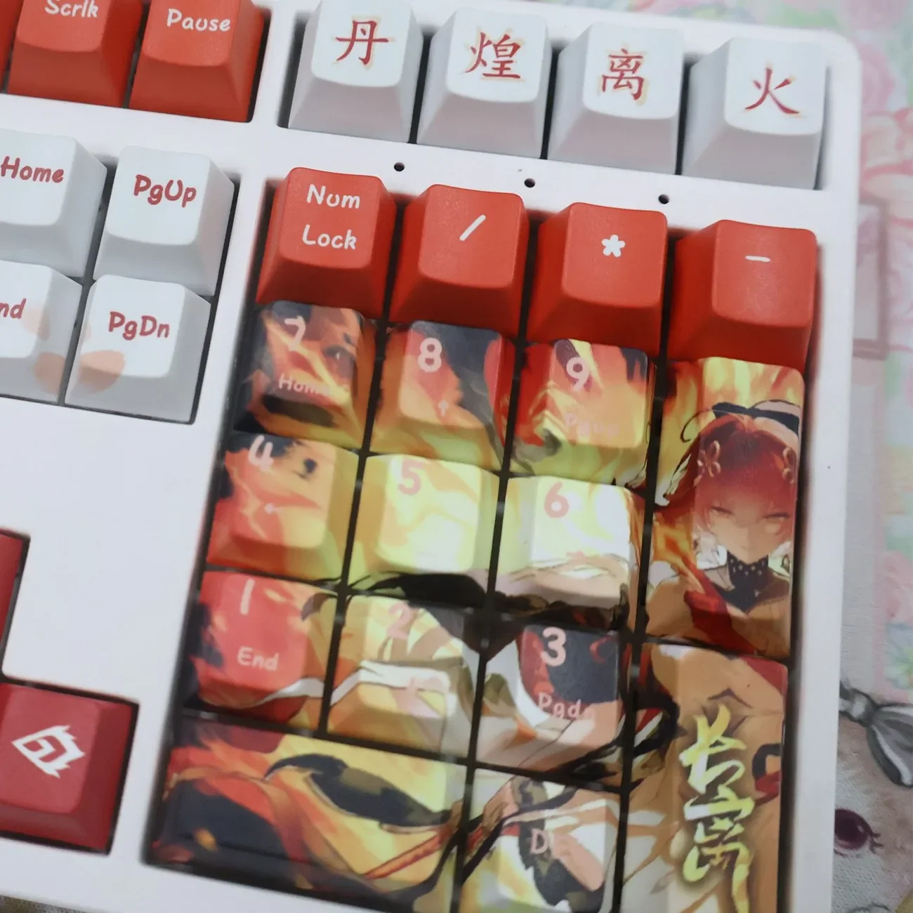 Imagem -05 - Cute Girl Pbt Anime Jogos Keycaps Ondas Jogo Changli Cereja Altura Teclado Mecânico Faça Você Mesmo 128 Chaves Set