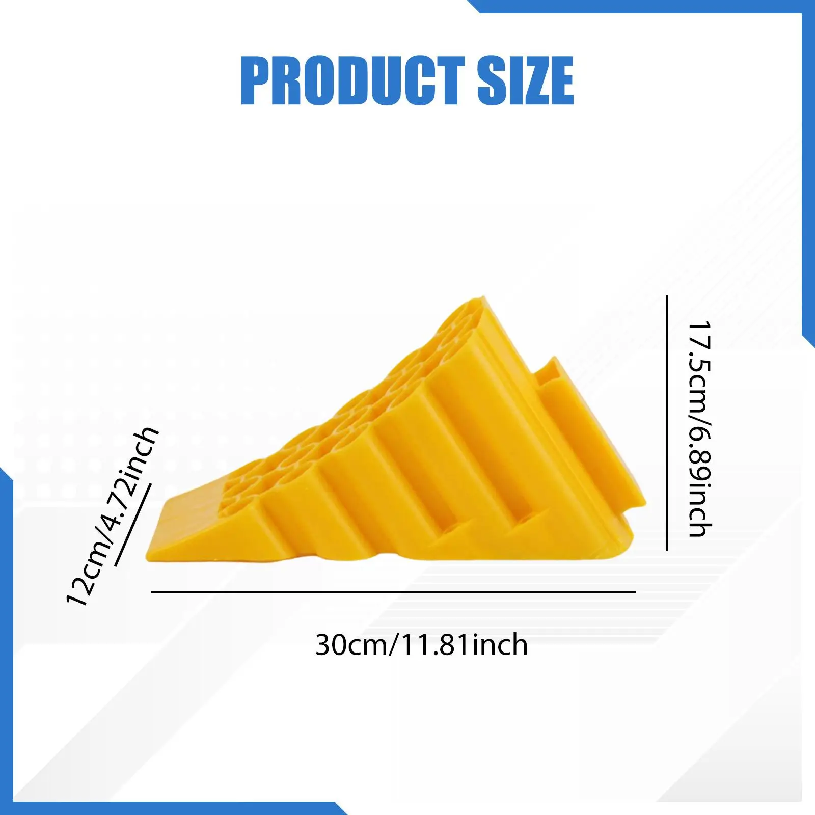 

Non Slip Wheel Chock Tire Stopper Sturdy Ramp Pad Enhanced Grip for Trailer Wheel Resistant Parking Safety