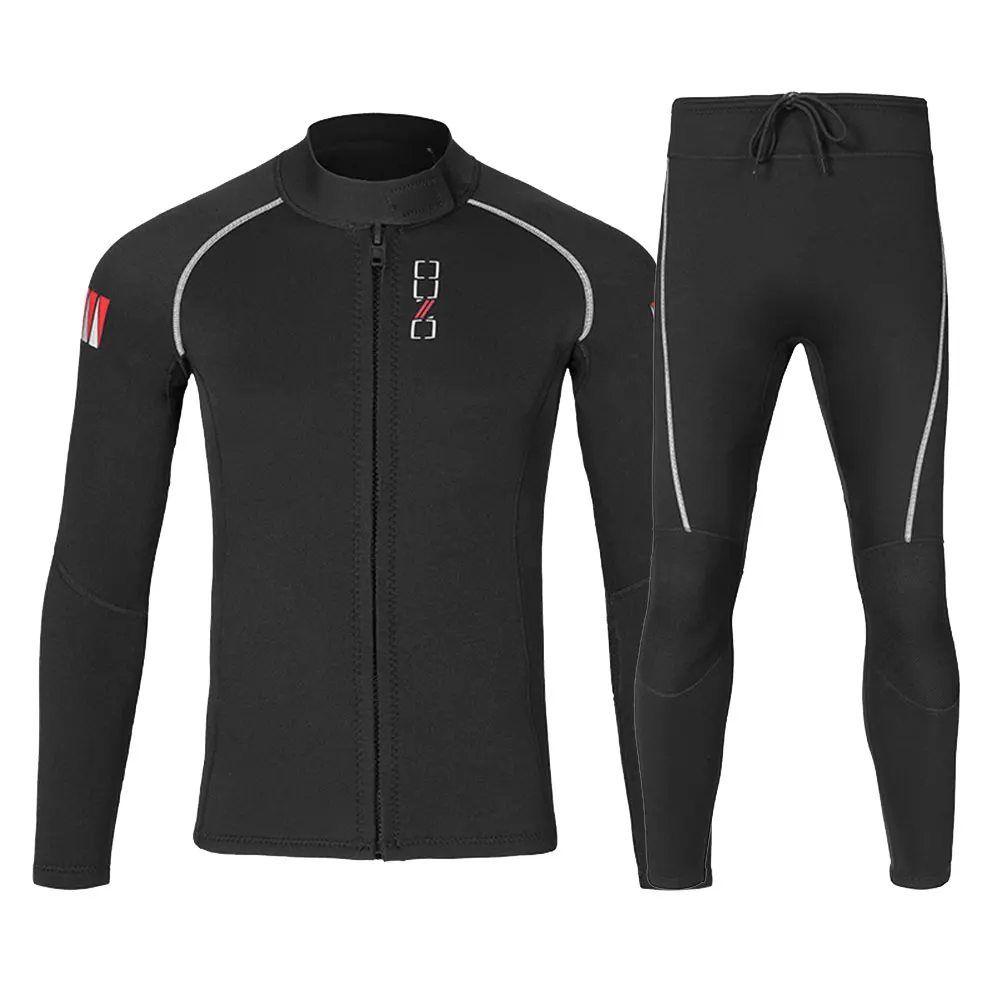 الرجال 1.5 مللي متر سبليت بدلة غطس تصفح يندبروف سترة طويلة الأكمام النيوبرين الصيد السراويل المهنية الغوص الملابس #1