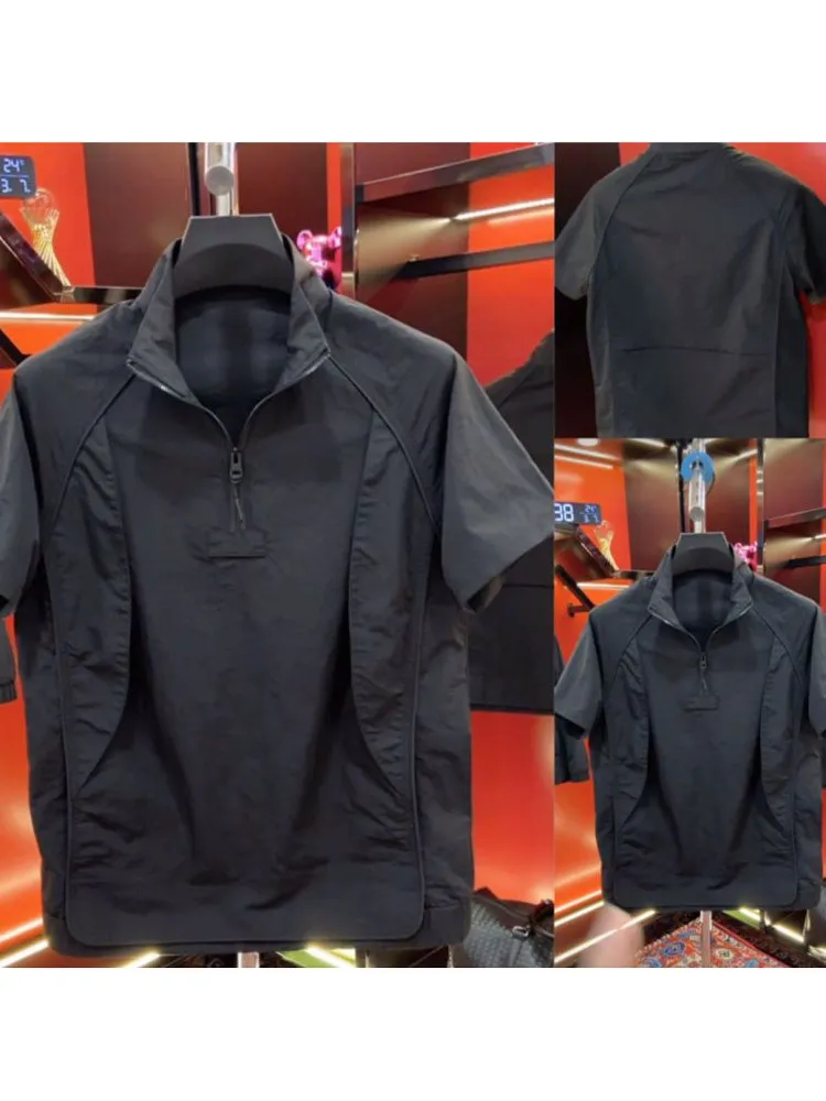 High-End Zomer Faion Heren Werkkleding Spor f-Zip ort-Sve Stand-Kraag Casual Trendy Loose Fit Jeugdige ular