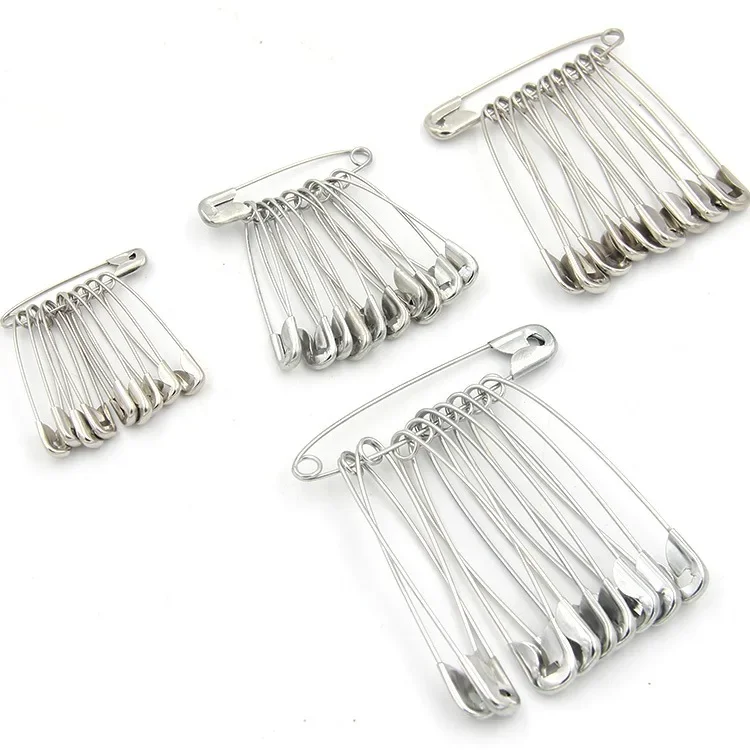 Hot Sale 50/100Pcs Safety Pins DIY Sewing Tools Accessory Silver Metal Needles Large Safety Pin Small Brooch Apparel Accessories