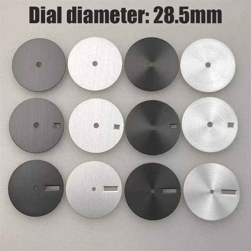 نسيج الرمل المستدير 28.5 مللي متر ساعة الطلب ساعة فارغة وجوه لحركة NH35/ NH36/ NH34 لتقوم بها بنفسك اكسسوارات لا شيء/واحد/تقويم مزدوج