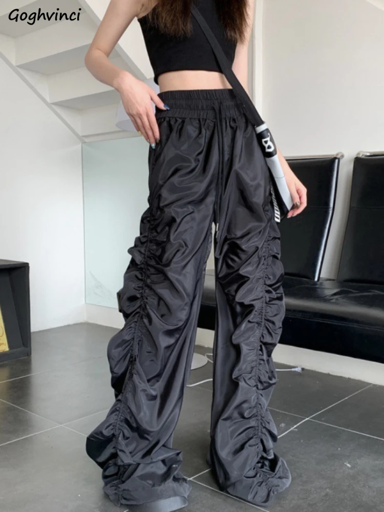 

Брюки-карго женские в пол, шикарные брюки с высокой талией, универсальная уличная одежда в стиле хип-хоп, корейская мода, свободные Весенние Брюки