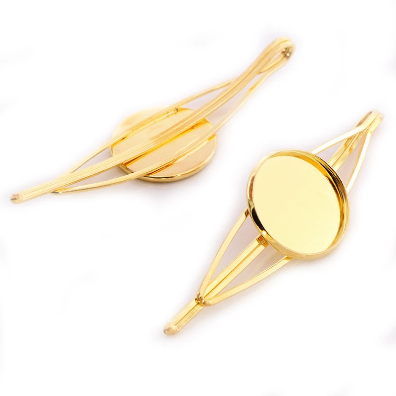 20mm 5pcs High Quality Bronze Silver Plated 7 Colors Copper Material Hairpin Hair Clips Hairpin Base Setting Cabochon Cameo